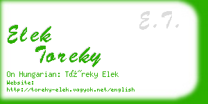 elek toreky business card